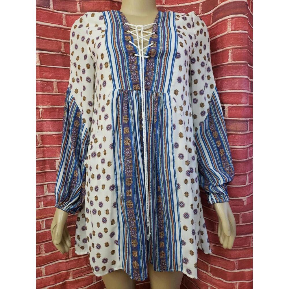 Free People Women’s Rain or Shine Printed Floral Tie Up Dress Size XS #C - Picture 3 of 12